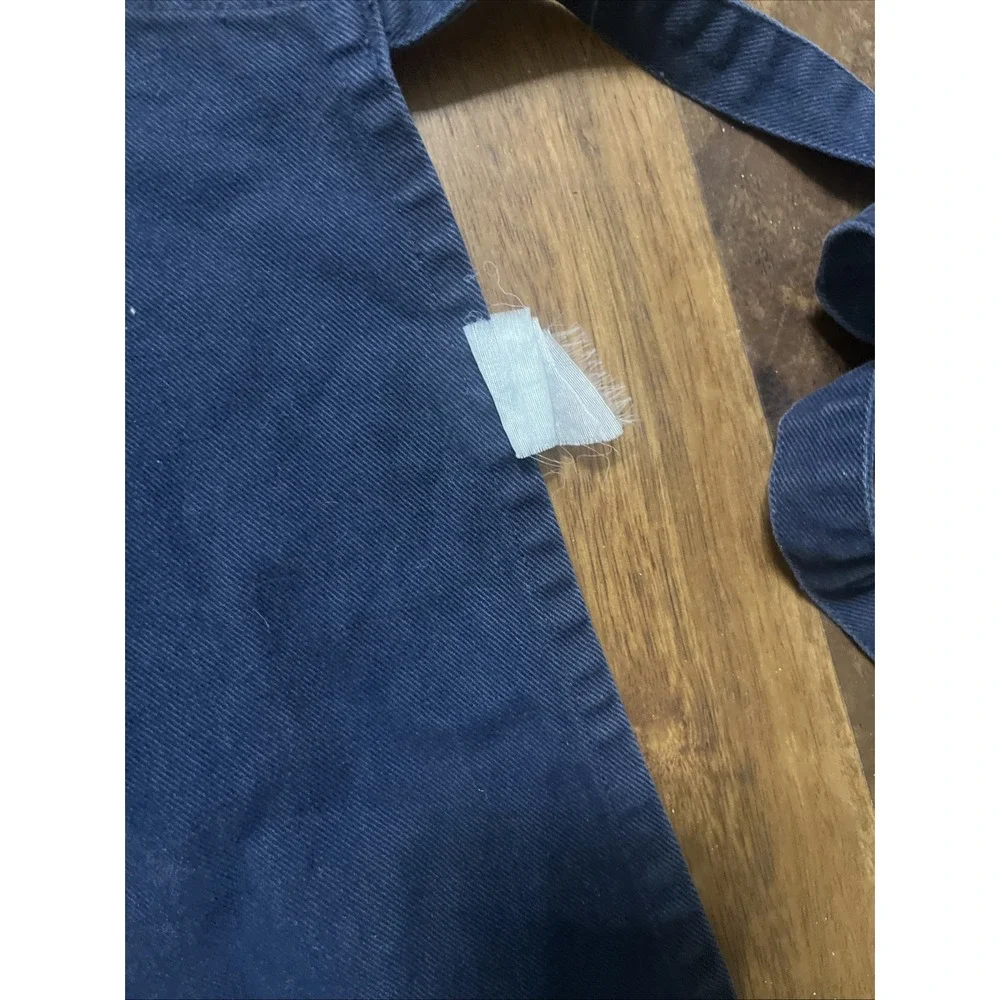 William Sonoma Navy Blue Bib Apron 100% Cotton Made In USA With Pockets